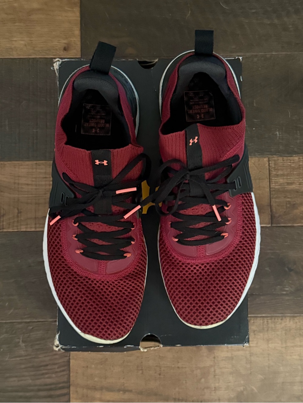 Under Armour Project Rock 4 Men’s Training Shoes - Maroon/Black - Picture 2 of 5